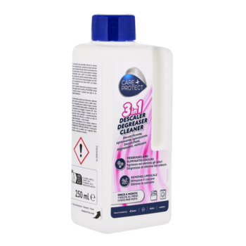 LIQUID 3 IN 1: UNIVERSAL DEGREASER, DESCALER, SANITISER FOR DISHWASHER AND WASHING MACHINE – 250ML