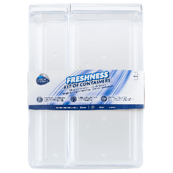 CARE + PROTECT Organizer per frigorifero, kit con 3 misure, trasparente